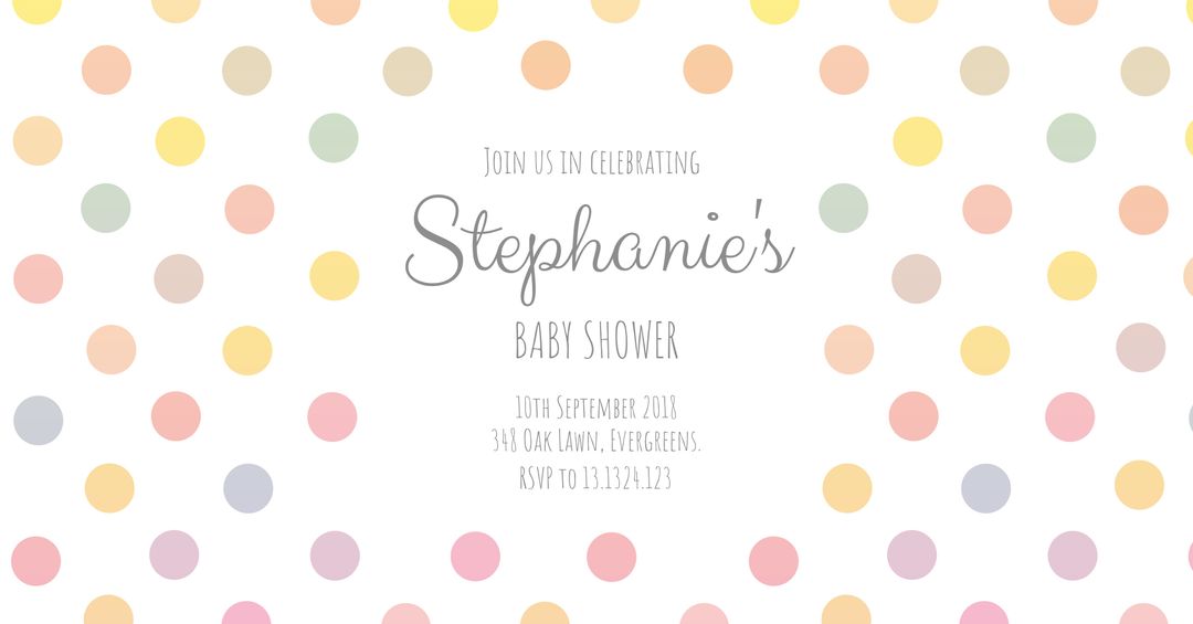 Pastel polka dot baby shower invitation design