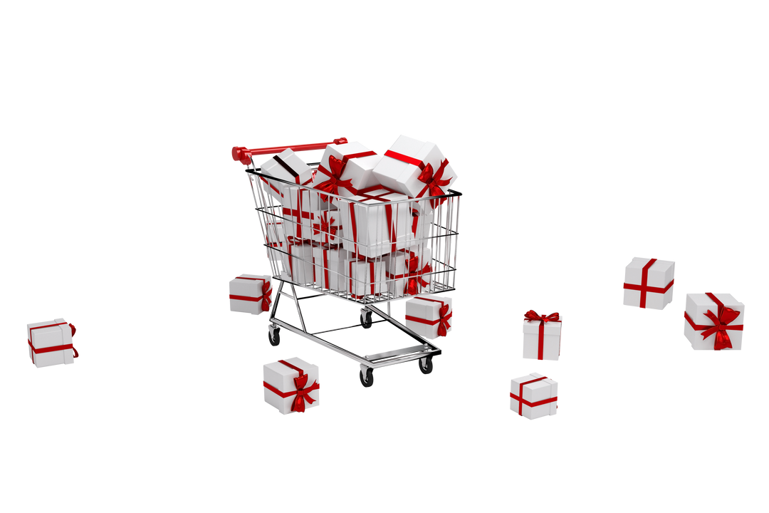 Shopping Trolley with Presents and Transparent Background - Download Free Stock Images Pikwizard.com