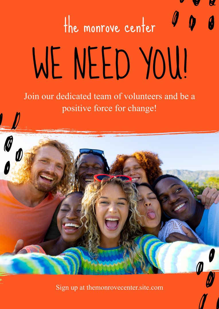 Diverse Group of Happy Volunteers Celebrating in Unity