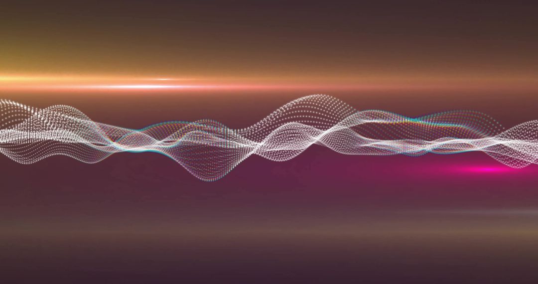 Abstract Waves with Neon Light Overlays in Digital Canvas