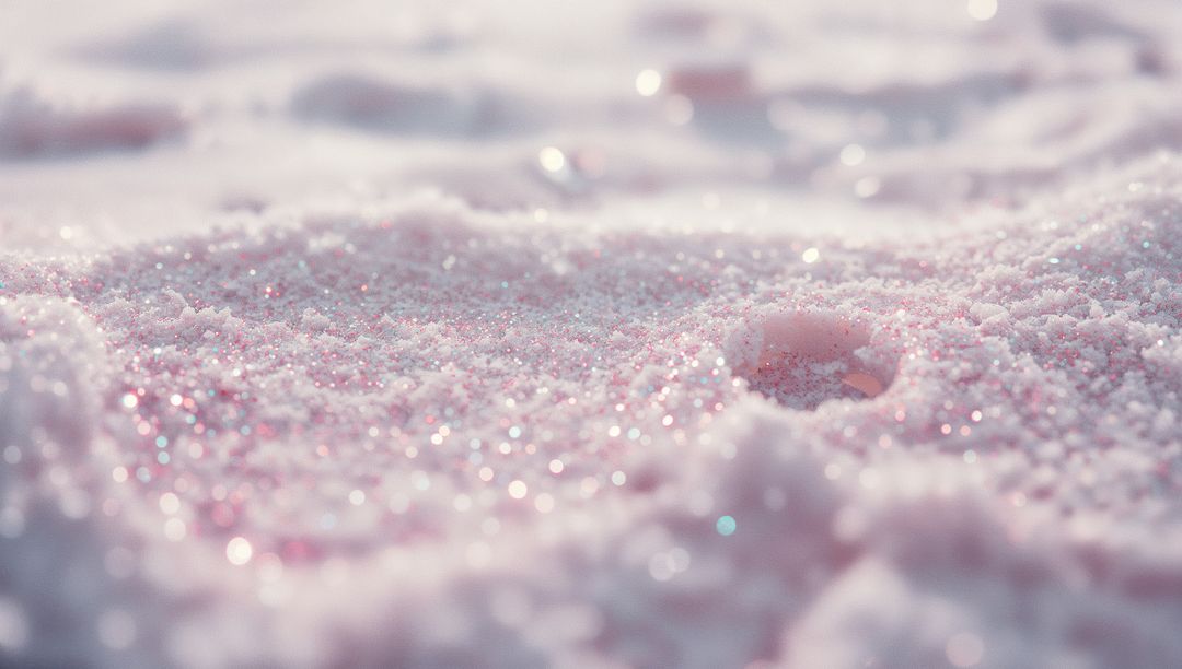 Glittering Pink Crystals with Iridescent Shimmer in Soft Focus
