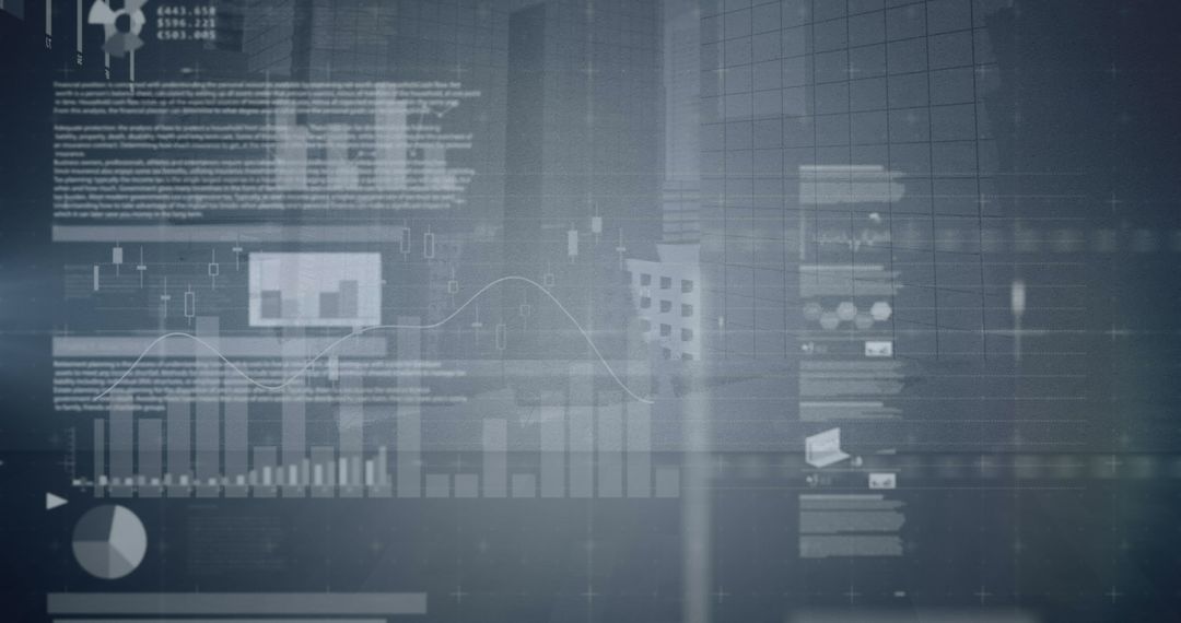 Abstract Digital Financial Data Background with Graphs