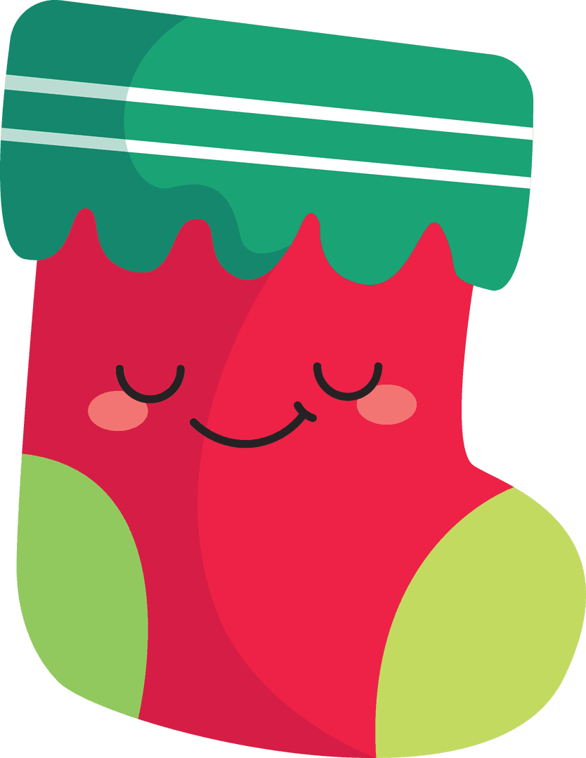 Cute Transparent Christmas Stocking with Smiling Face