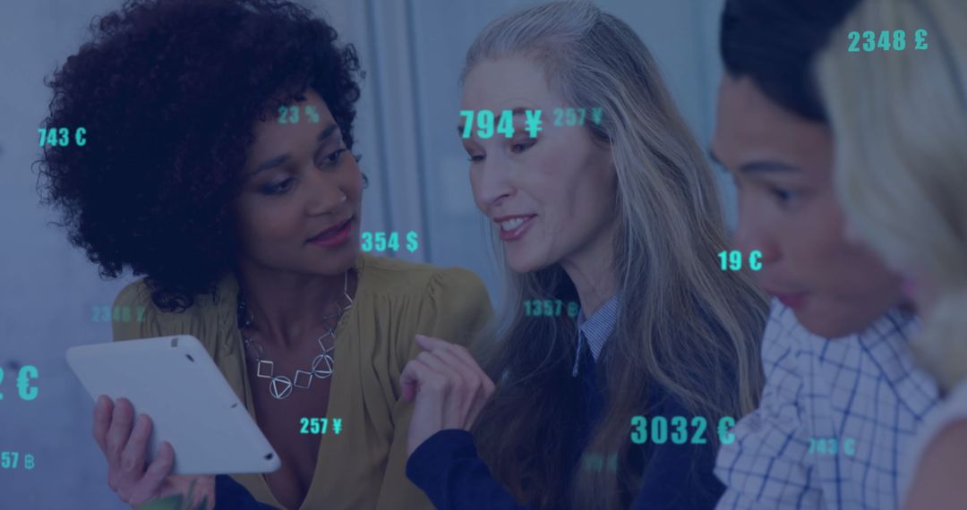 Diverse Business Team Analyzing Financial Strategy with Technology