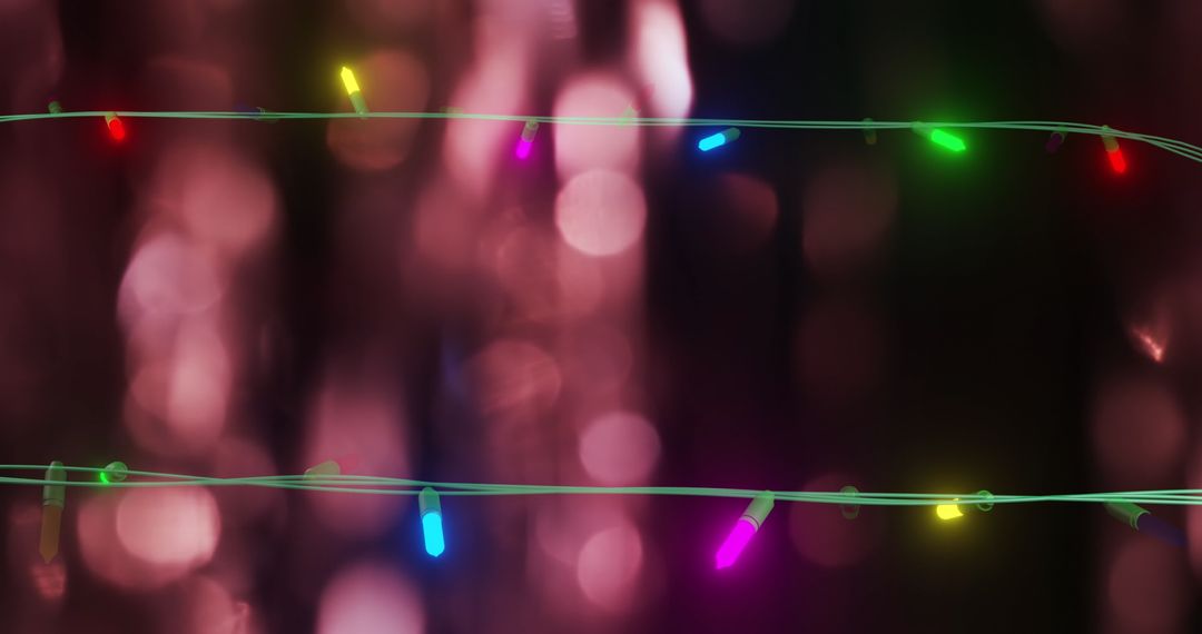 Festive Fairy Lights Twinkling in Colorful Glow