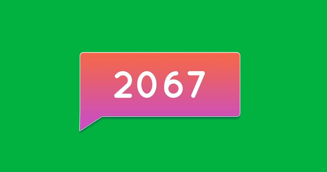 2048 Pink Message Bubble Icon on Green Background