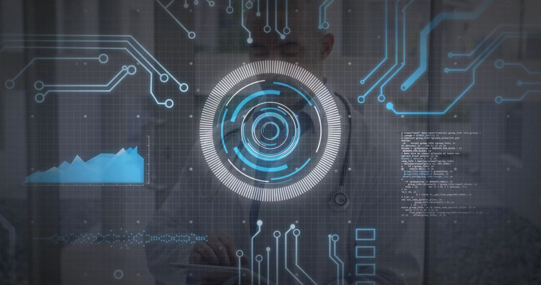 Futuristic Medical Analysis by Physician with Digital Interface