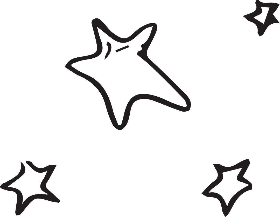 Transparent Black Star Symbols on Transparent Background