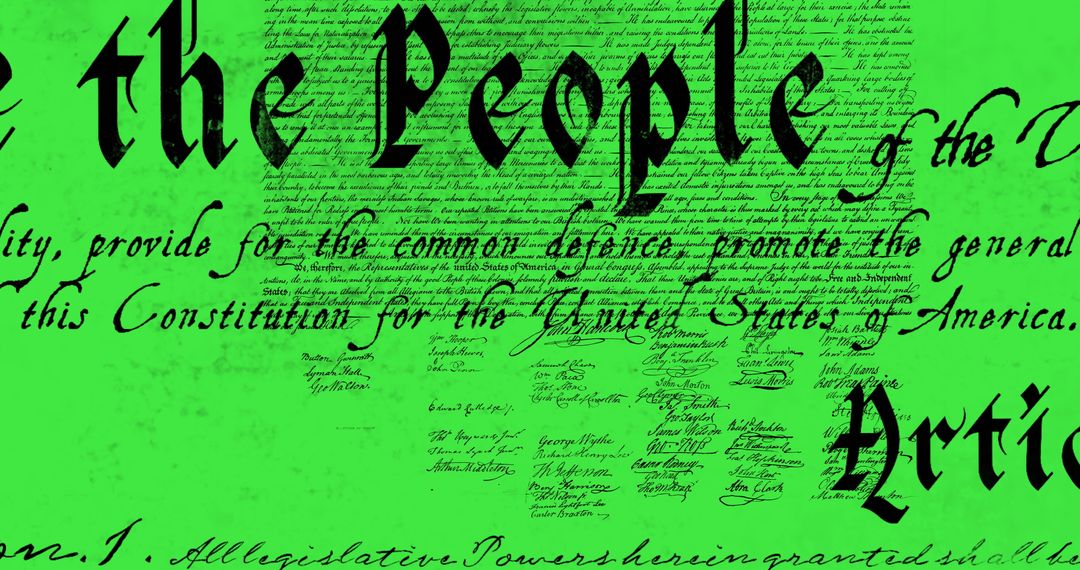 U.S. Constitution Text on Dynamic Green Background - Free Images, Stock Photos and Pictures on Pikwizard.com