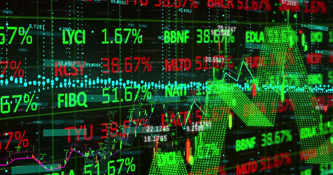Global Financial Data and Digitally Generated Graphs Display