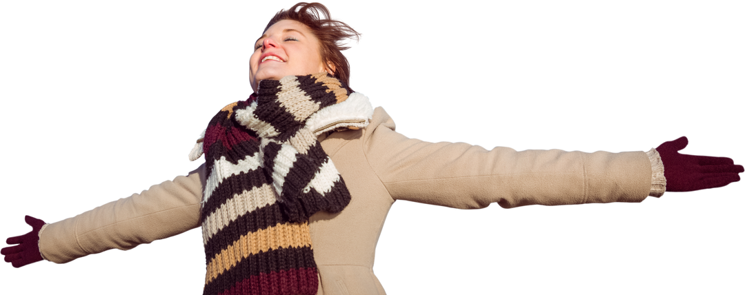 Transparent Background of Smiling Woman in Winter Clothes - Download Free Stock Images Pikwizard.com