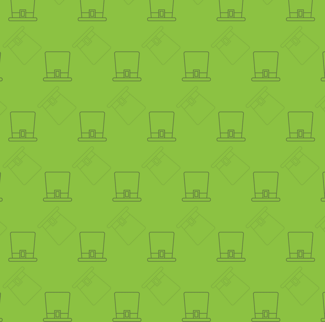 Green St. Patrick's Day Hat Pattern on Transparent Background
