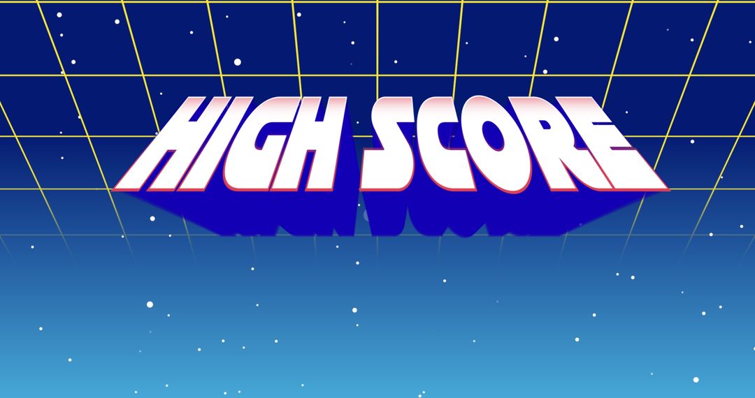 Retro High Score Graphic with Cosmic Grids