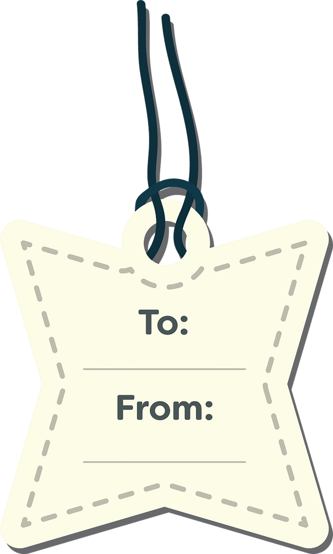 Transparent Star-shaped Gift Tag Template with Text Space