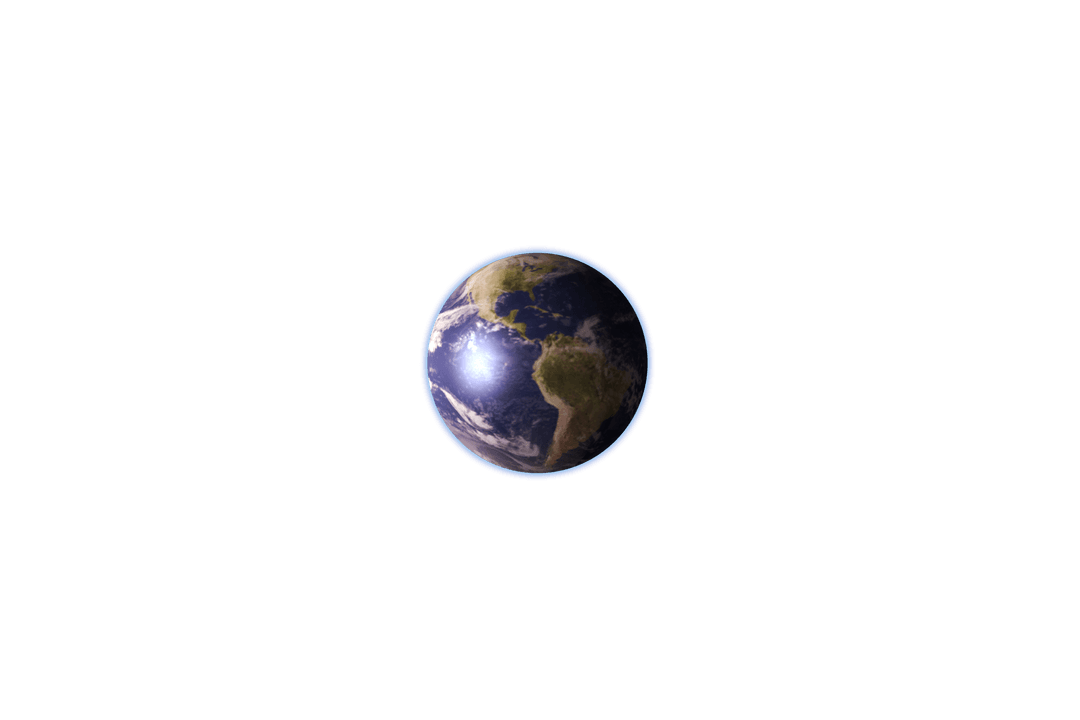 Planet Earth on Transparent Background Digital Illustration