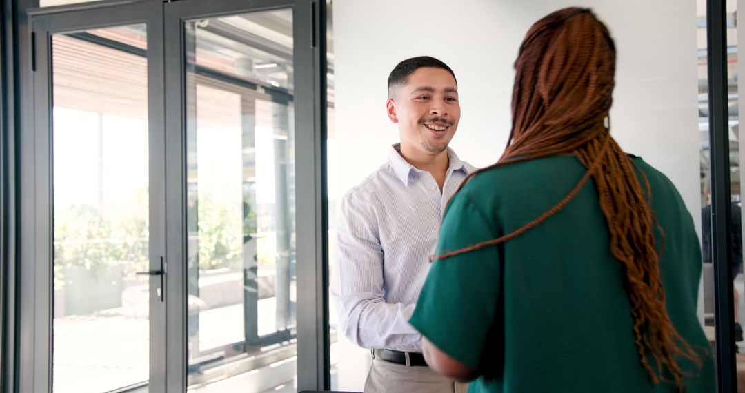Confident Business Professionals Engaging in Productive Discussion