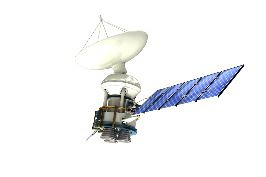 Transparent View of Futuristic Solar Powered Satellite in 3D - Download Free Stock Images Pikwizard.com