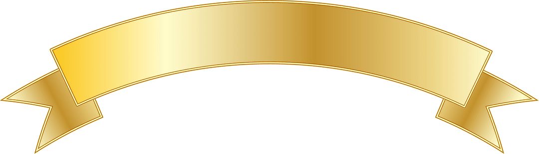 Elegant Gold Banner with Copy Space on Transparent Background