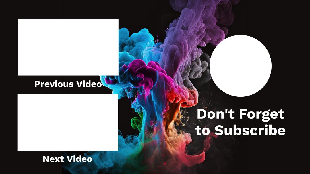 Vibrant Smoke Swirls Engaging YouTube End Screen Template - Download Free Stock Templates Pikwizard.com