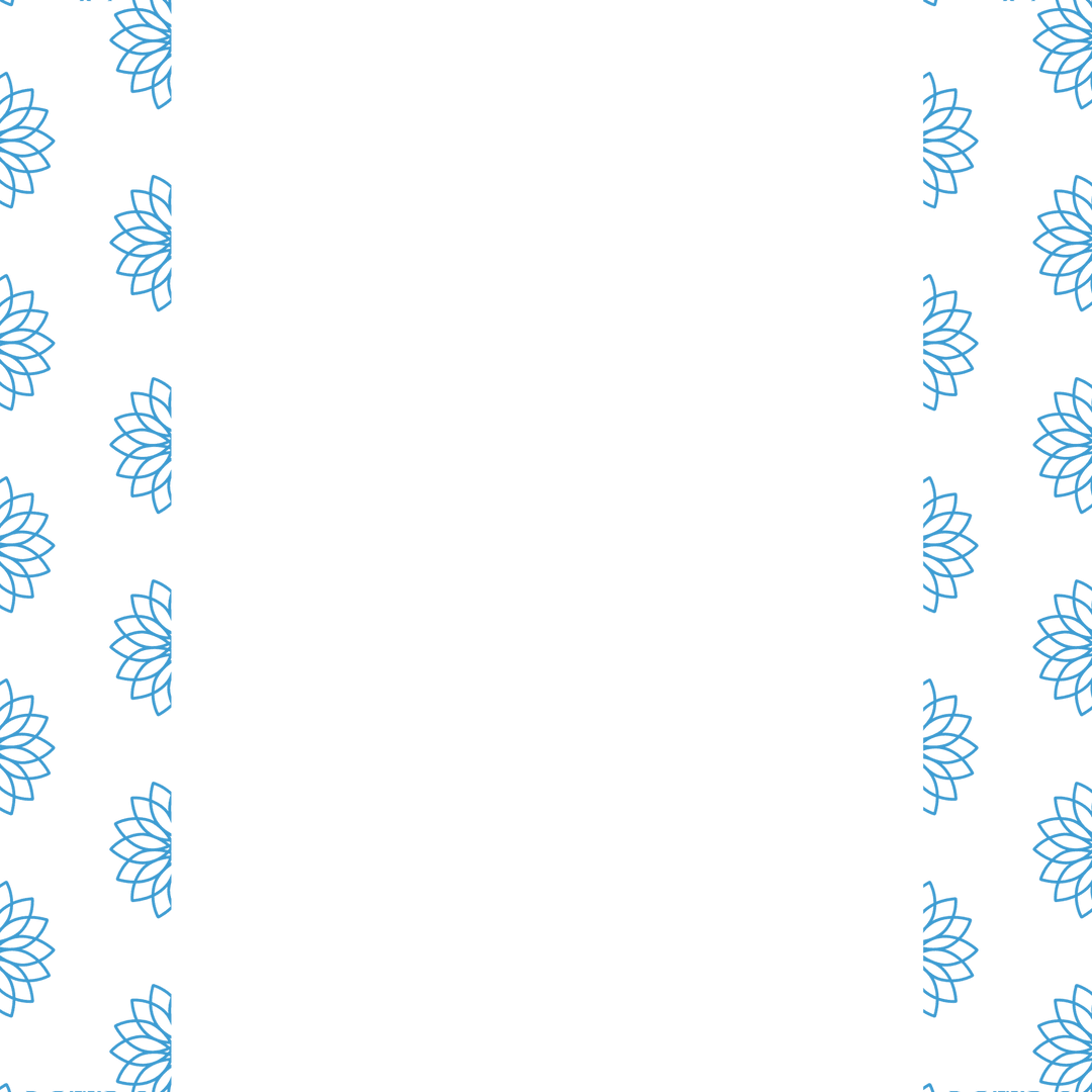Elegant Blue Floral Frame with Transparent Background