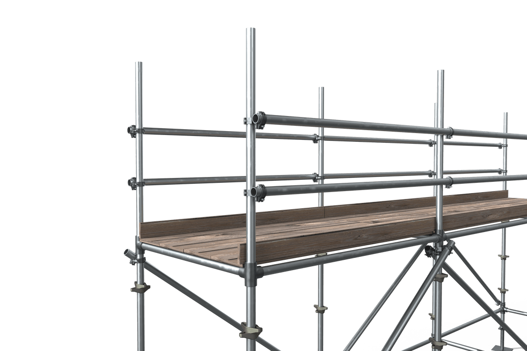 Transparent 3D Illustration of Modern Construction Scaffold Design