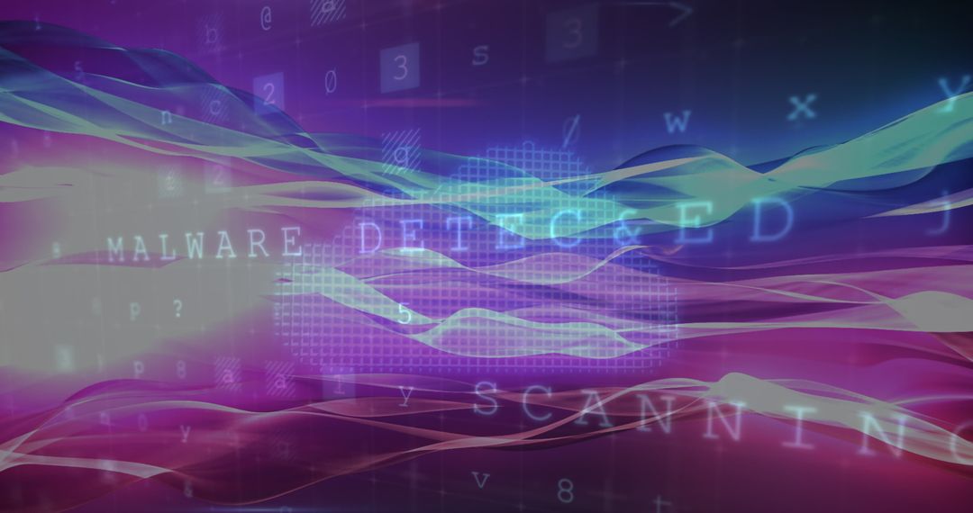 Cybersecurity Warning Concept with Virtual Cloud and Data Processing