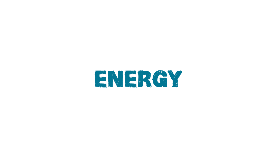Blue Energy Text on Transparent Background for Communication
