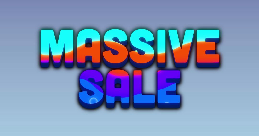 Colorful Massive Sale Advertisement Design with Gradient Background