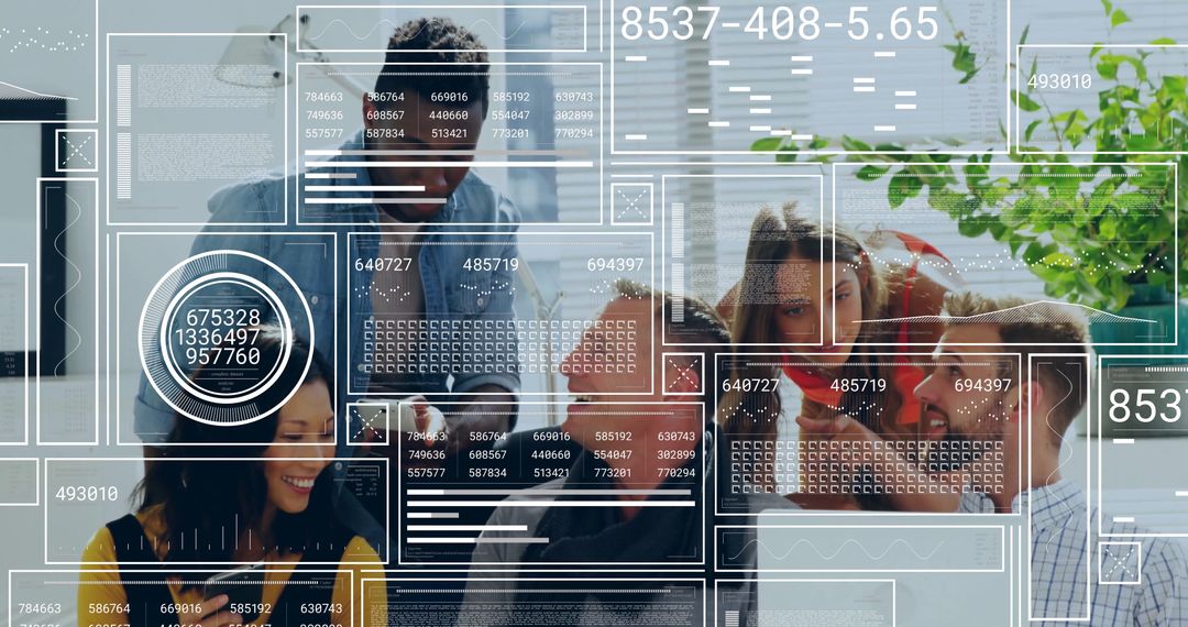 Diverse Business Team Discussing Augmented Reality Data