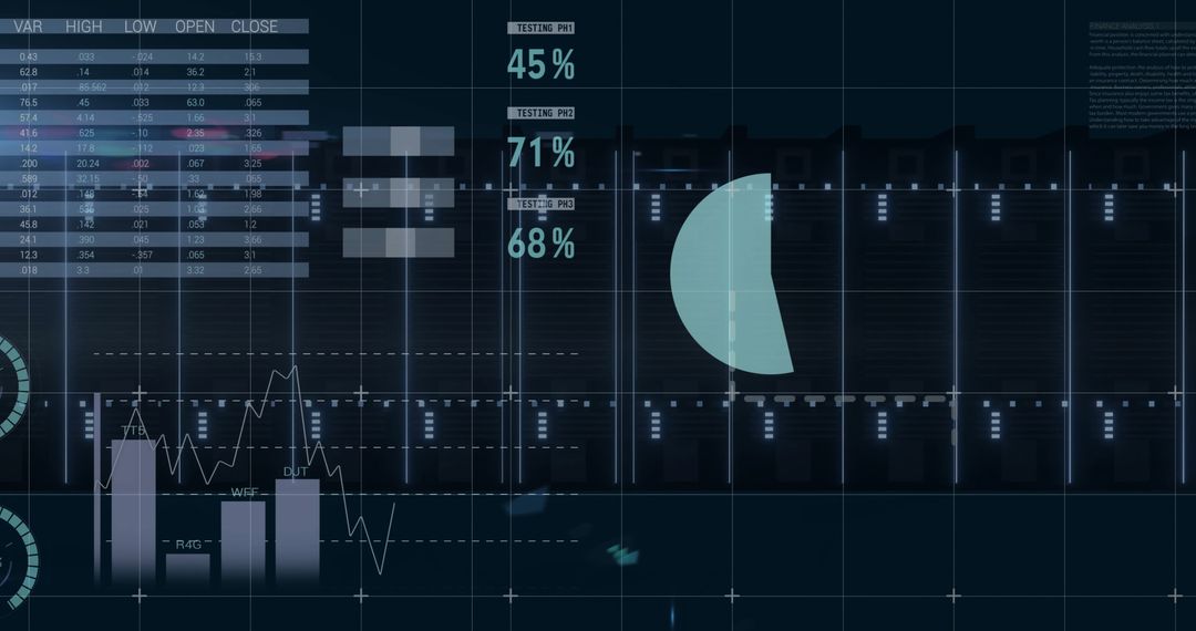 Futuristic Data Analytics and Digital Interface Overlay