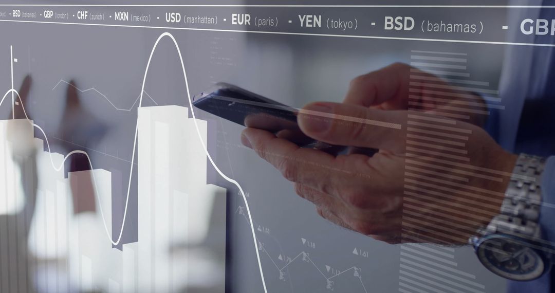 Business Professional Analyzing Data Graphs on Smartphone