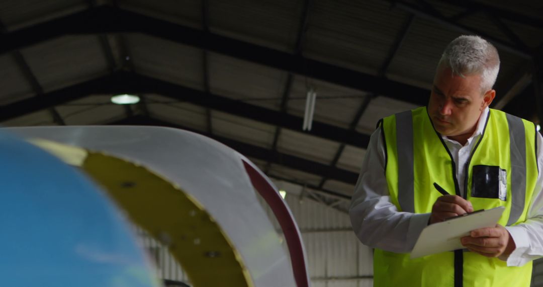 Safety Inspector Examining Aircraft During Maintenance - Free Images, Stock Photos and Pictures on Pikwizard.com