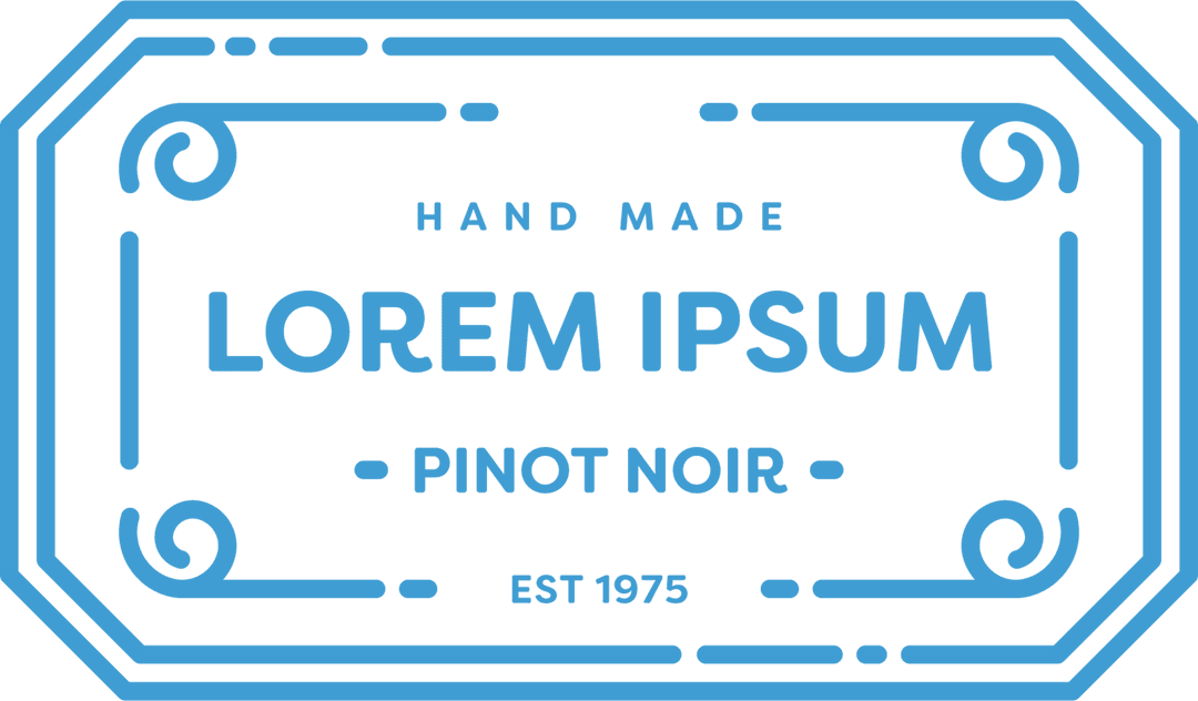 Elegant Blue Badge with Classic Typography and Transparent Background