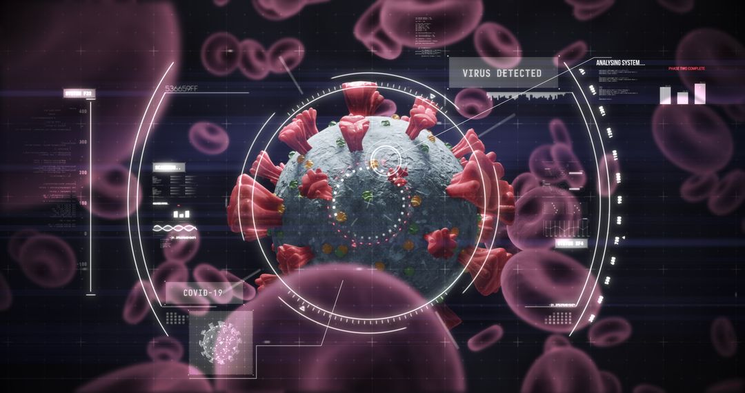 Digital Analysis of Coronavirus through Virtual Sci-Fi Interface - Free Images, Stock Photos and Pictures on Pikwizard.com