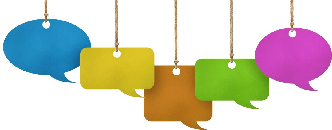 Transparent Speech Bubbles Hanging by Rope