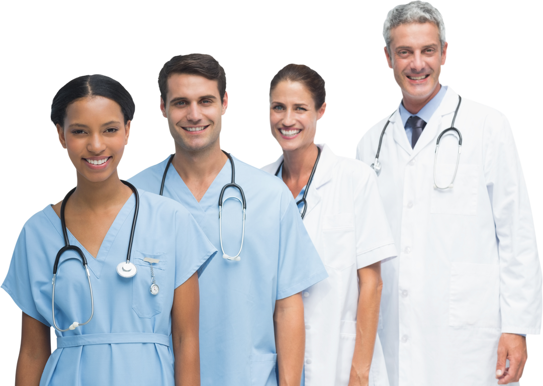 Confident Transparent Medical Team Professionals Standing in Line - Download Free Stock Images Pikwizard.com