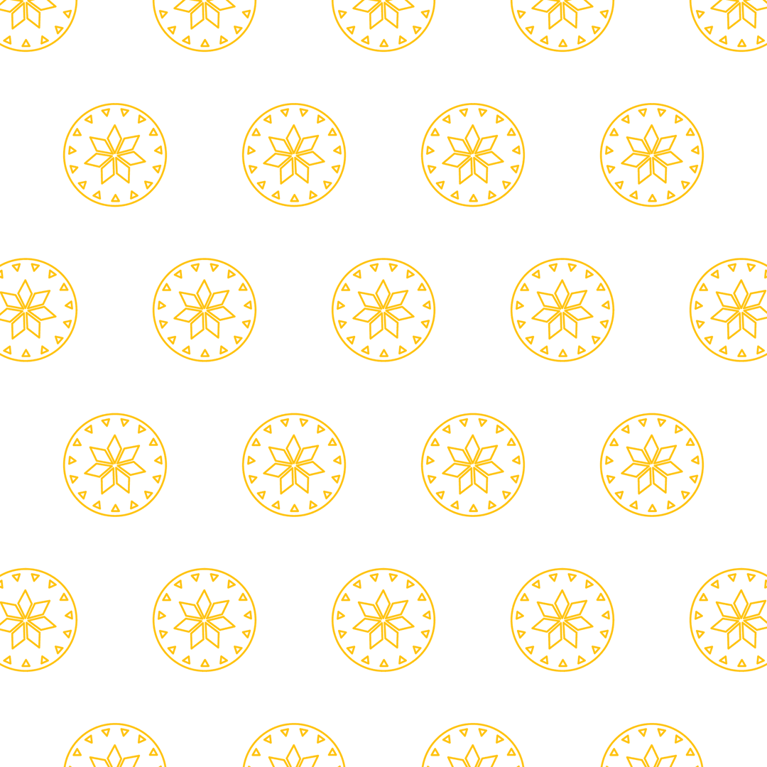 Yellow Circular Star Pattern on Transparent Background