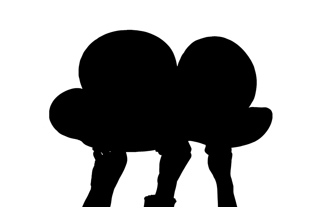 Hand Holding Black Cloud on Transparent Background