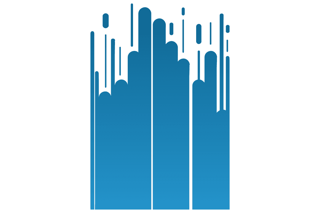 Blue Abstract Shape Digital Illustration with Transparent Background