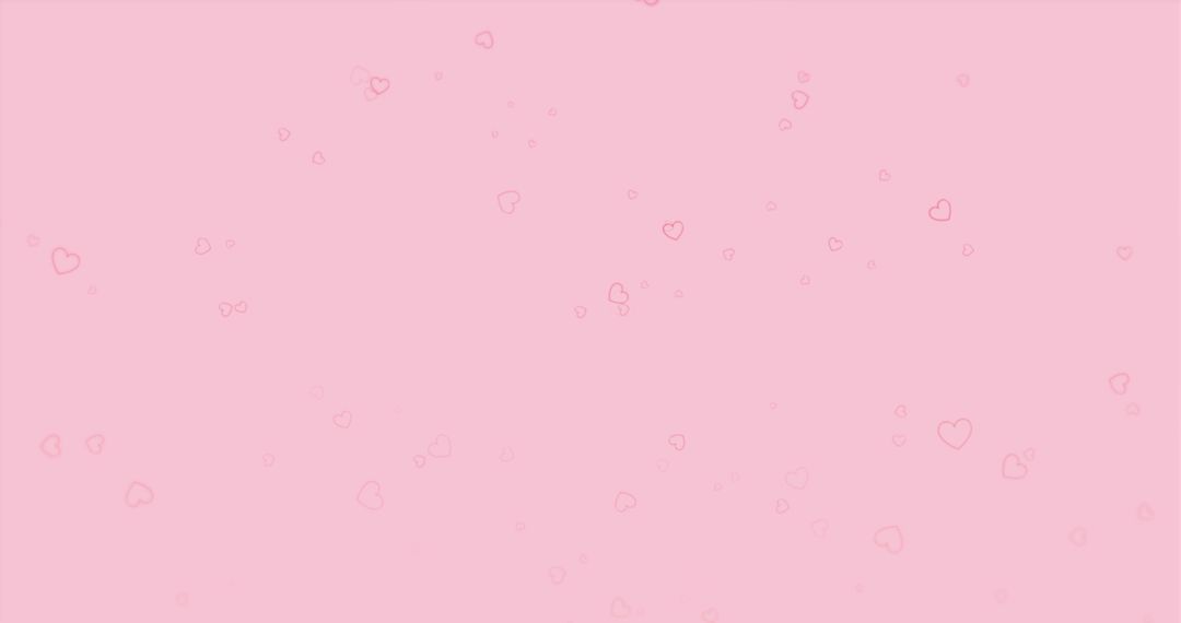 Floating Heart Outlines on Pink Background