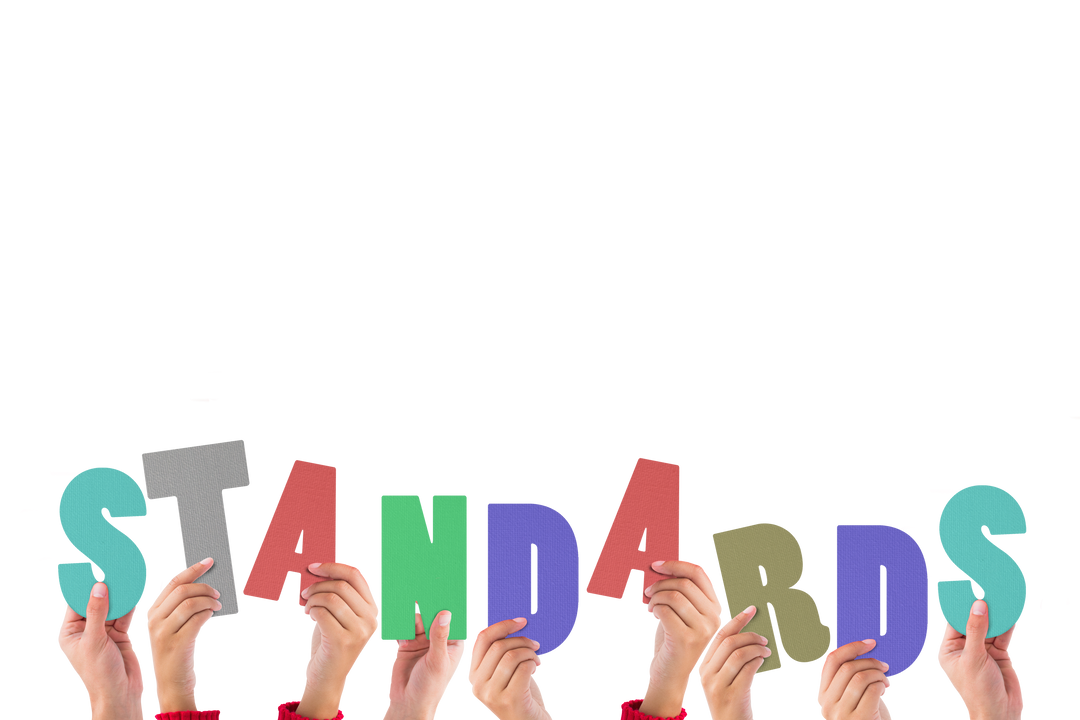 Hands Holding Word Standards on Transparent Background - Download Free Stock Images Pikwizard.com