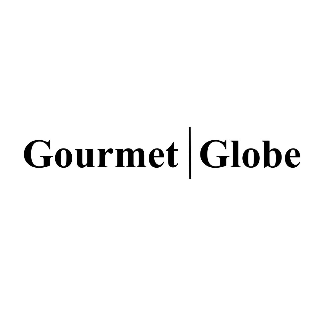 Gourmet Globe Logo Design with Bold Black Text on White - Download Free Stock Templates Pikwizard.com