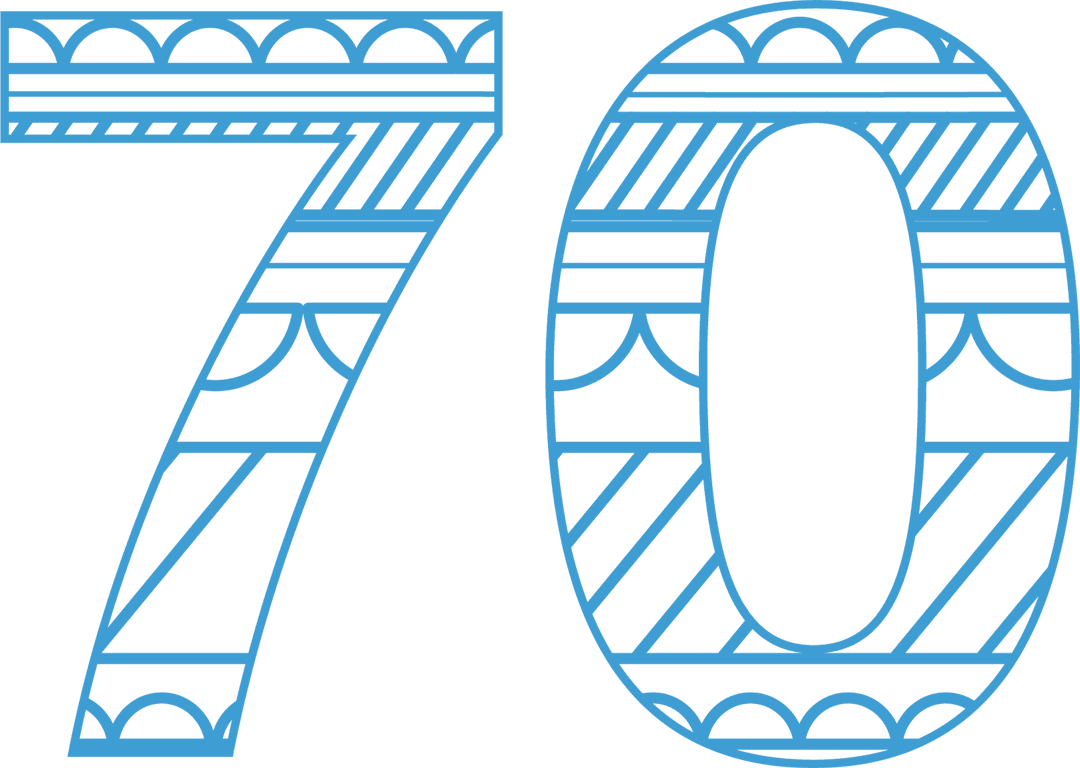 Decorative Blue 70 with Pattern on Transparent Background