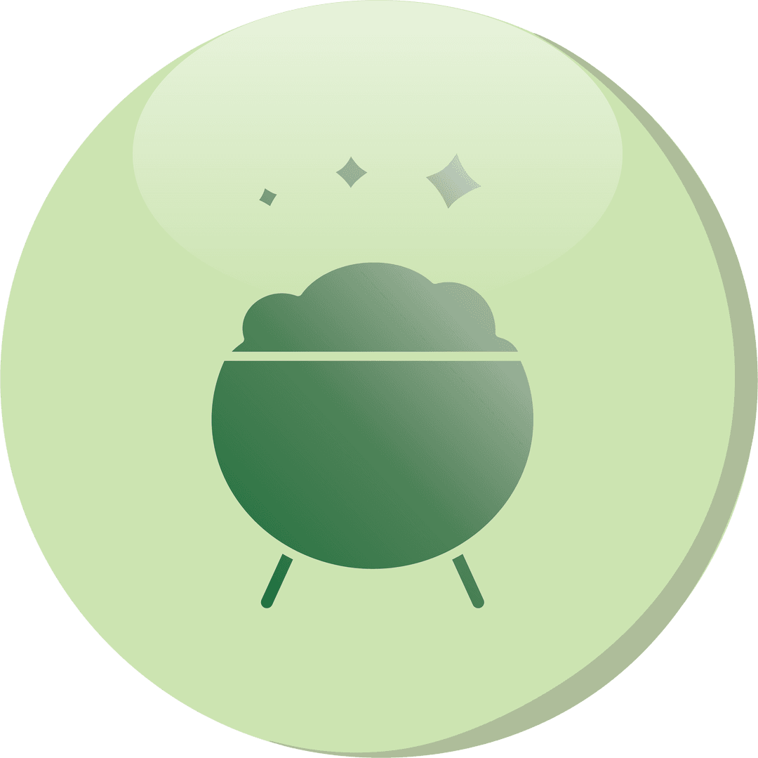 Green Icon of Treasure Pot on Transparent Background