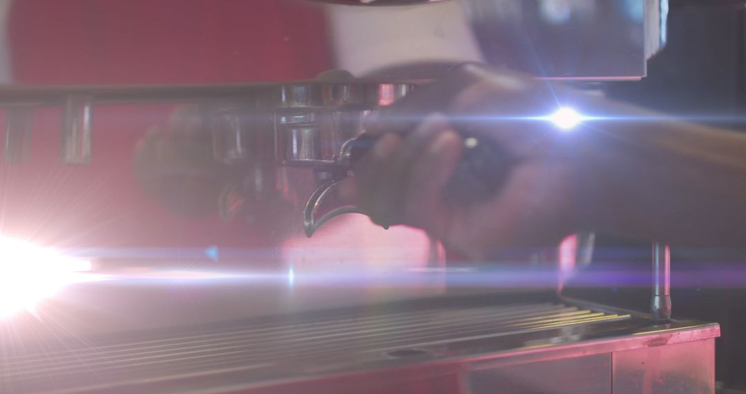 Coffee Machine Operation with Dramatic Light Effects
