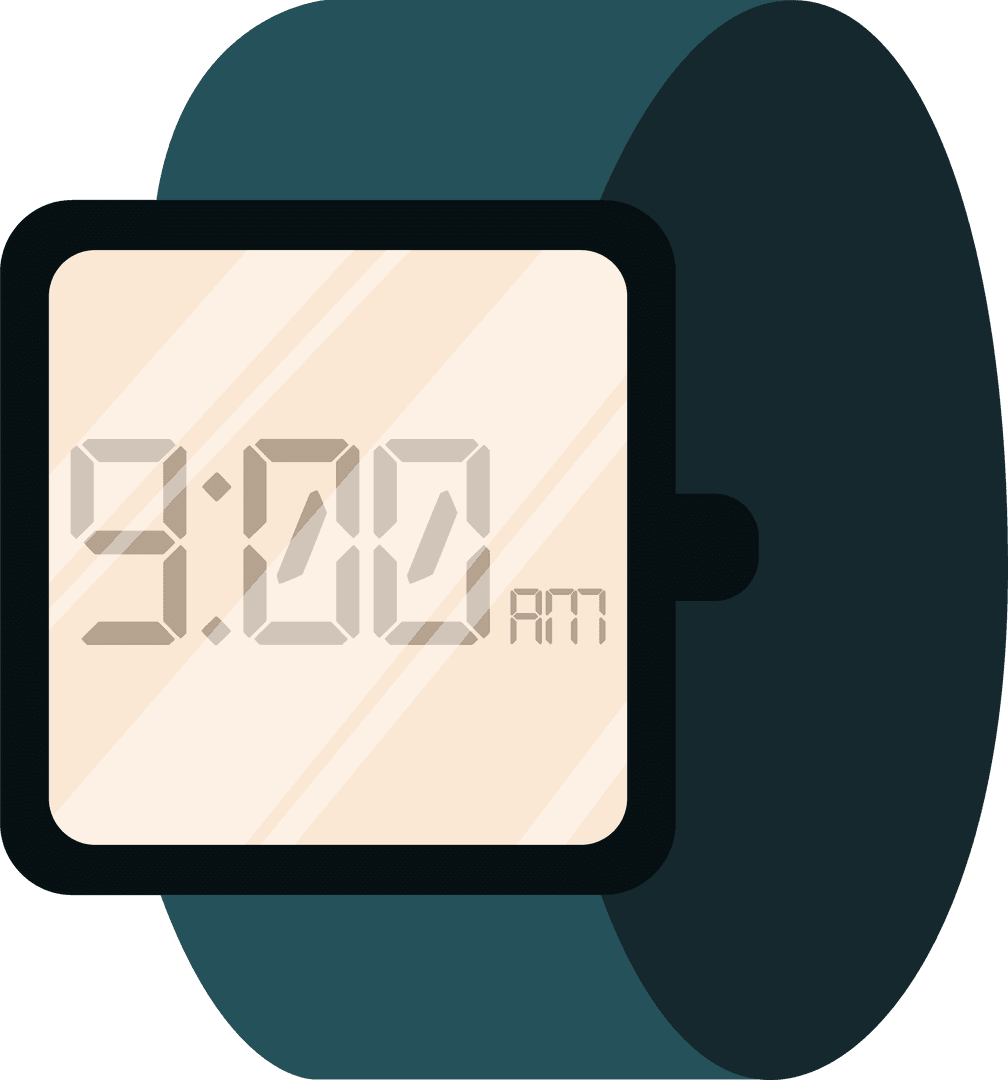 Transparent Digital Watch Showing 3:00 AM With Minimalist Design