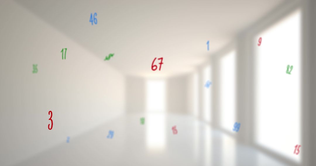 Floating Numbers in Bright Corridor Concept