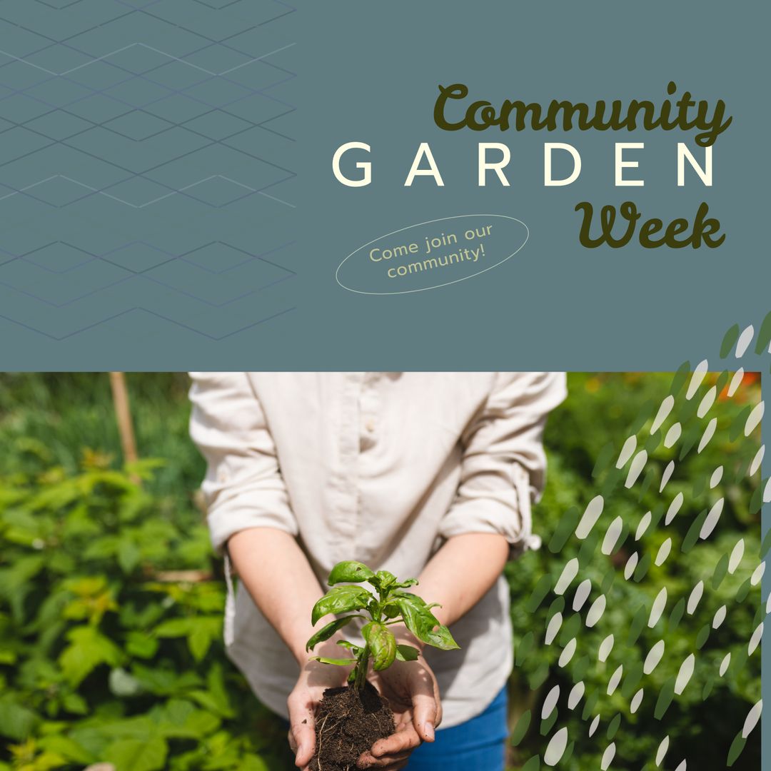 Woman Holding Seedling Celebrating Community Garden Week
