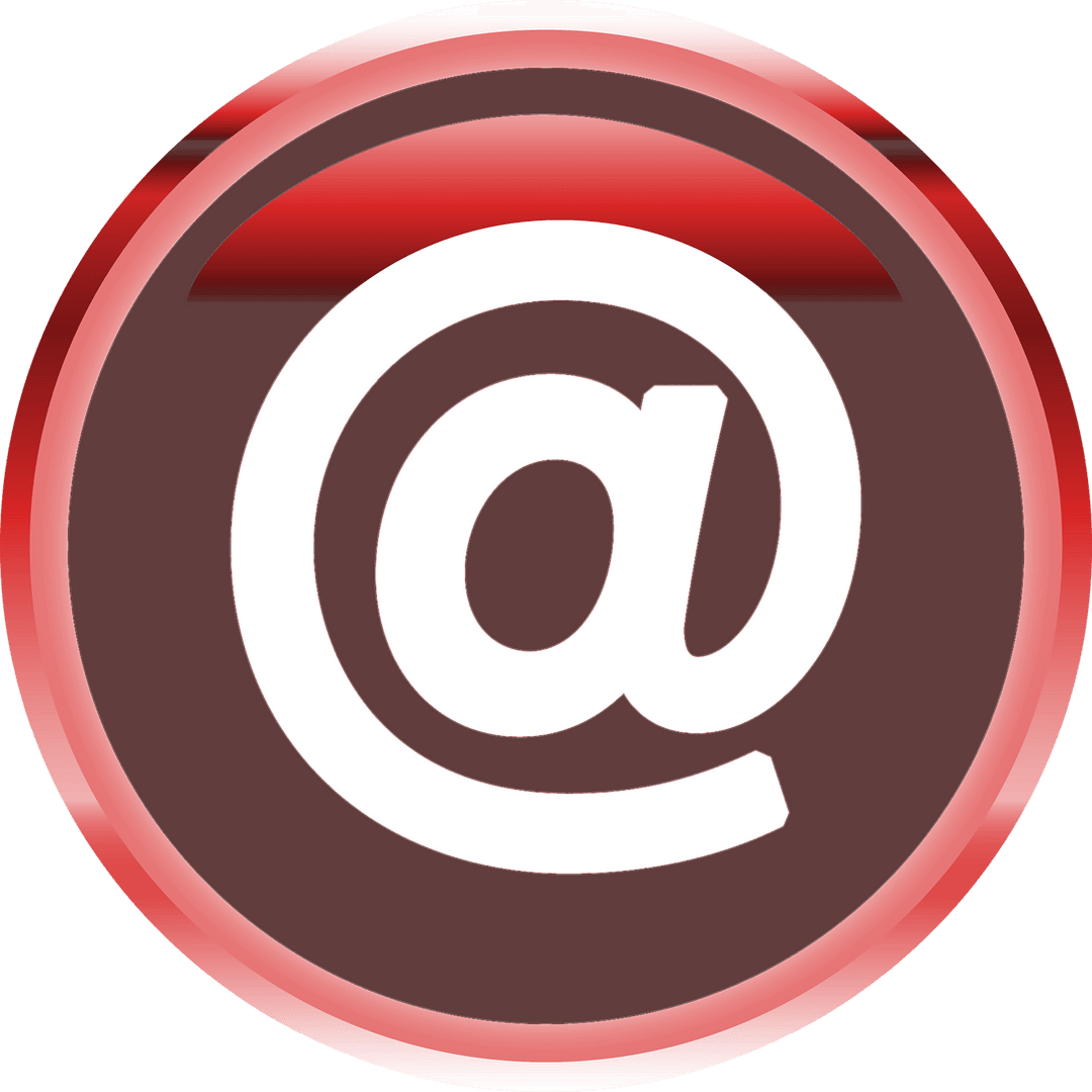 Red At Symbol Icon on Transparent Background for Communication