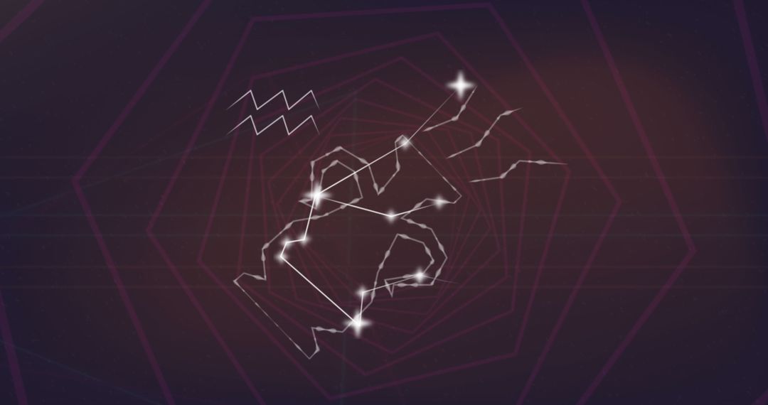 Aquarius Star Sign with Glowing Constellation